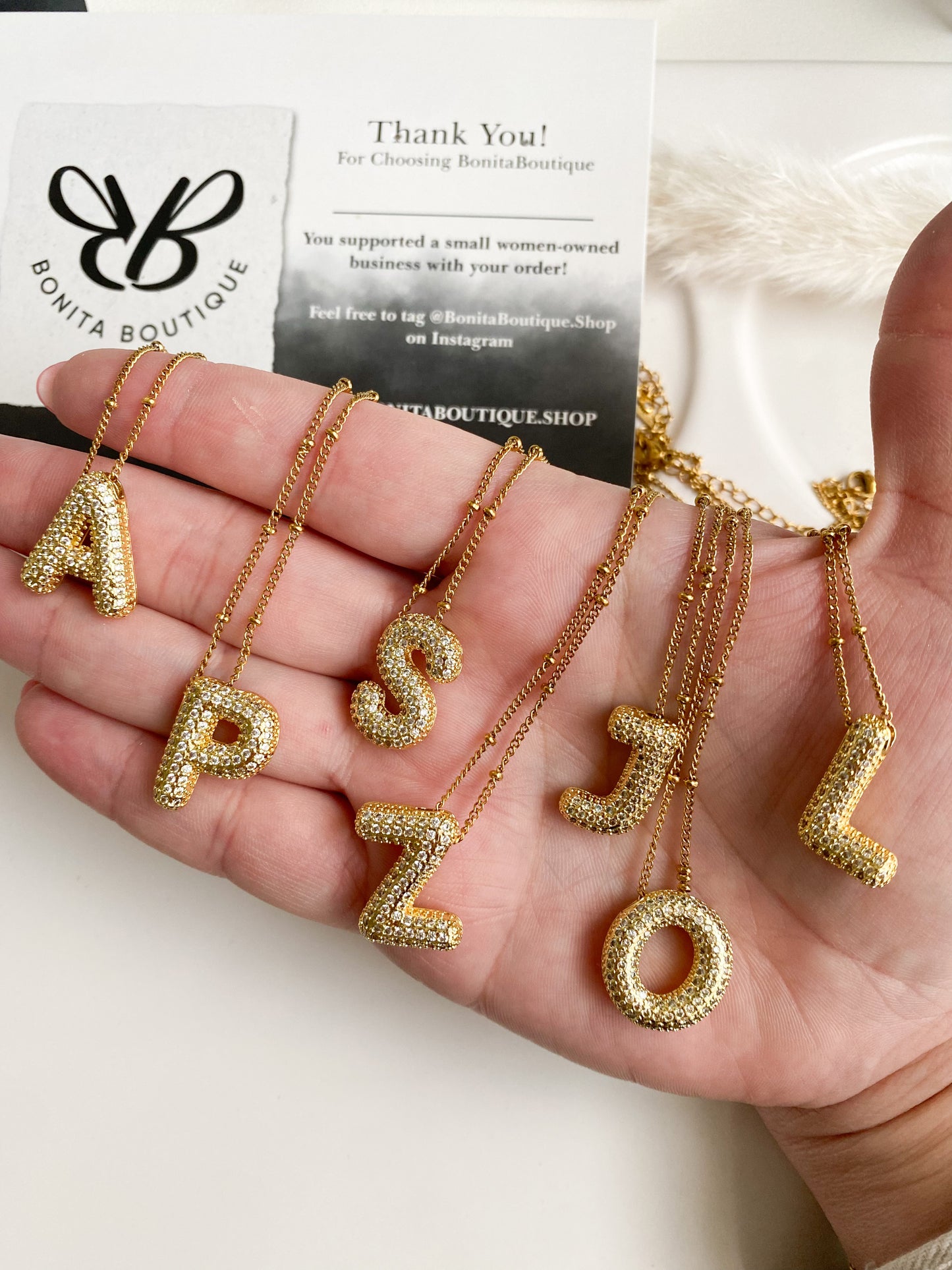 Bubble Initial Necklace