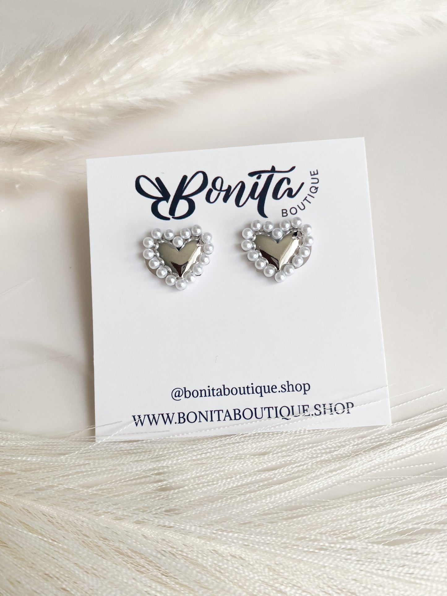 Camelia Silver Studs