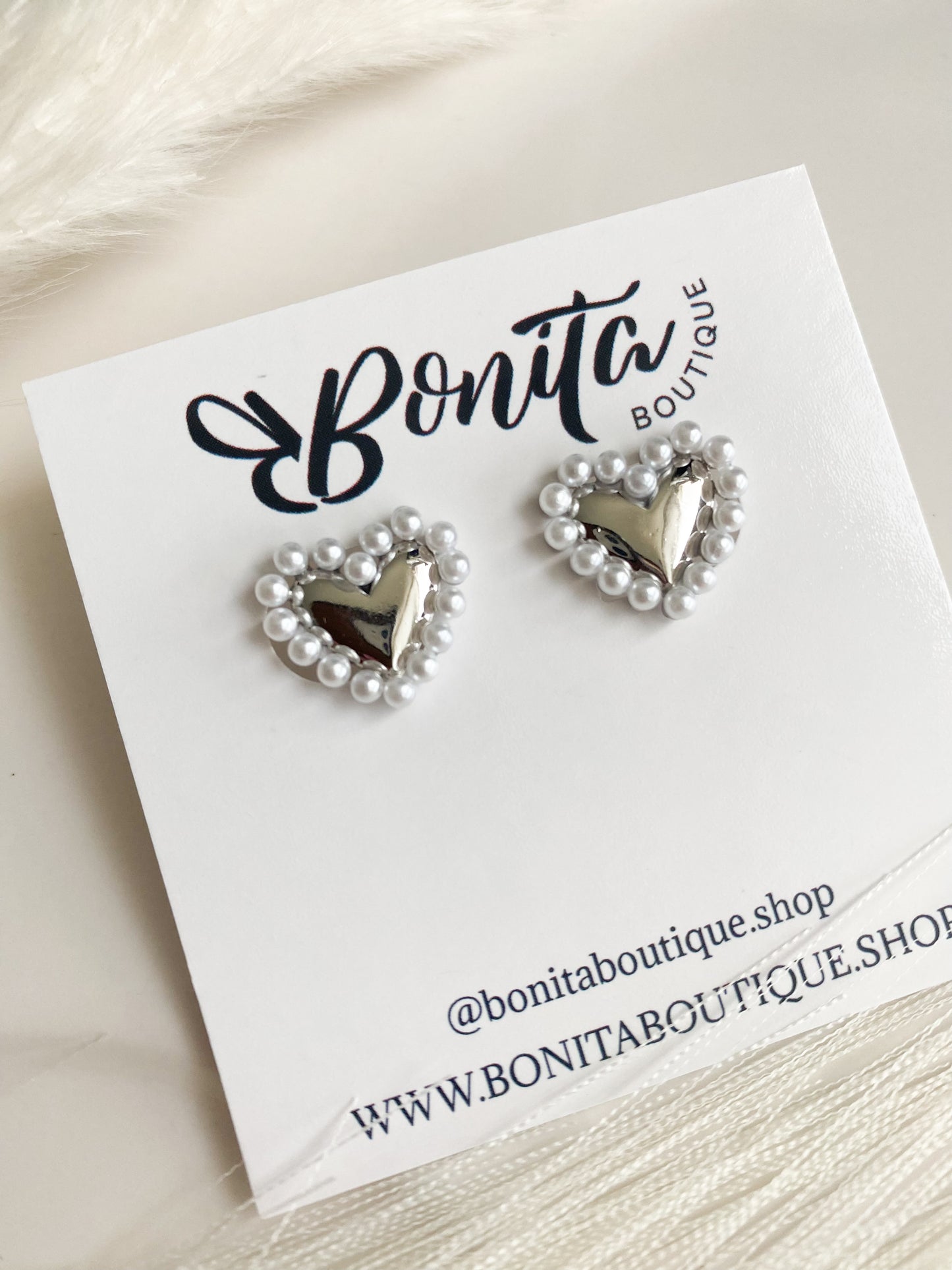 Camelia Silver Studs