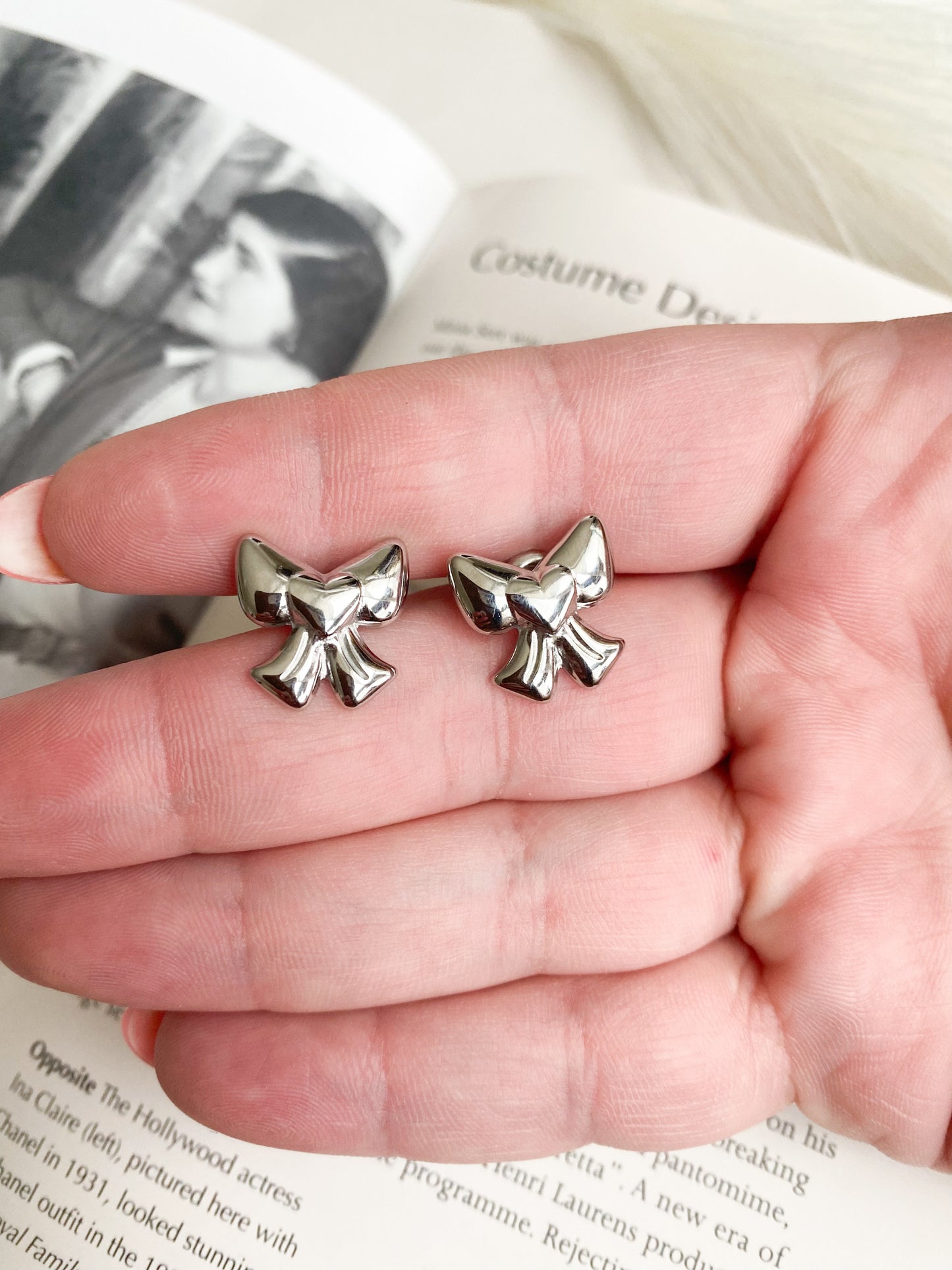 Bow Silver Studs