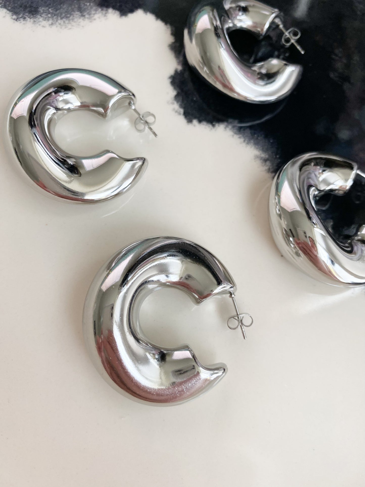 Silver Hoops Earrings