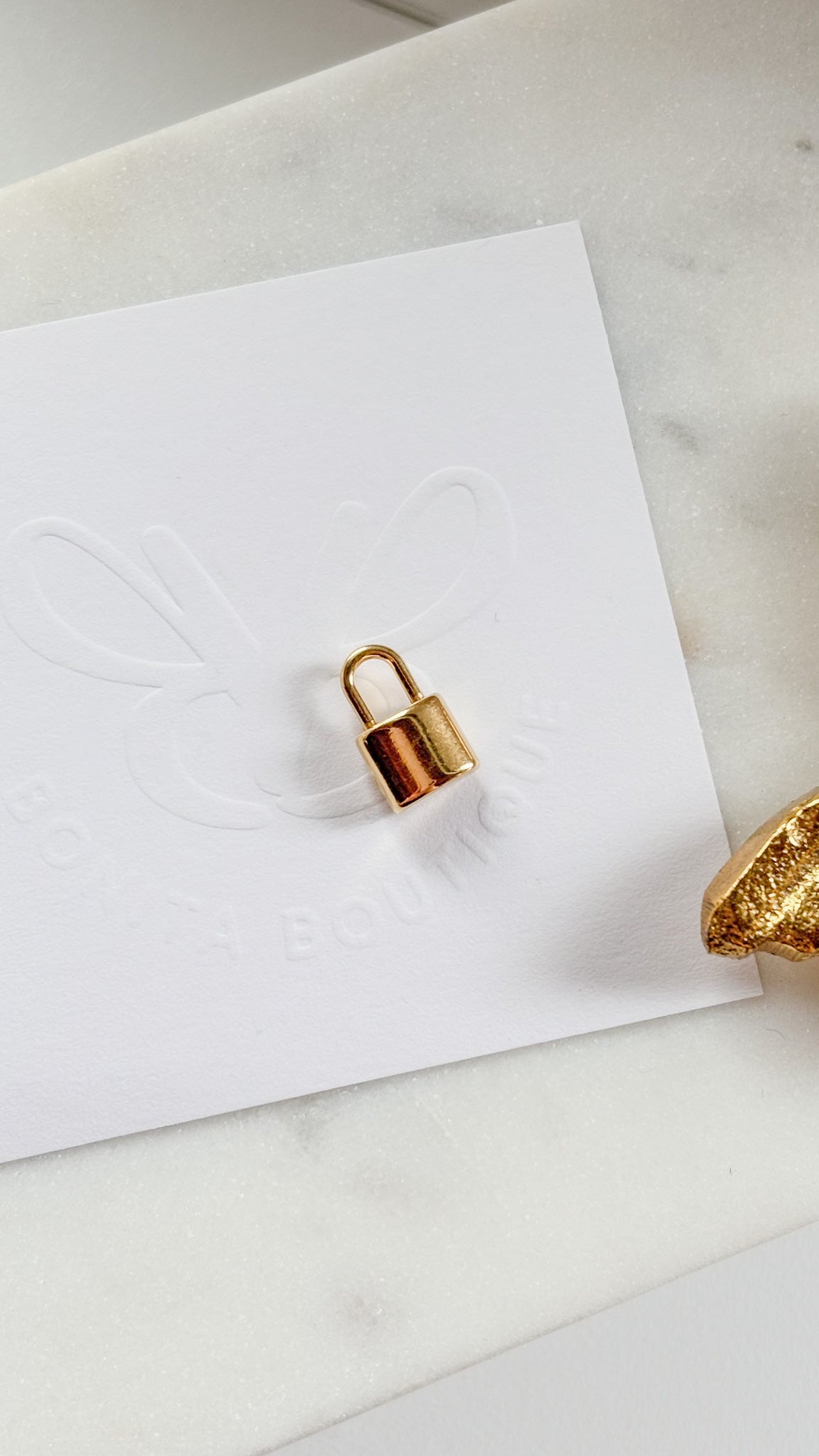 Gold Padlock Charm