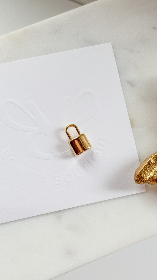 Gold Padlock Charm