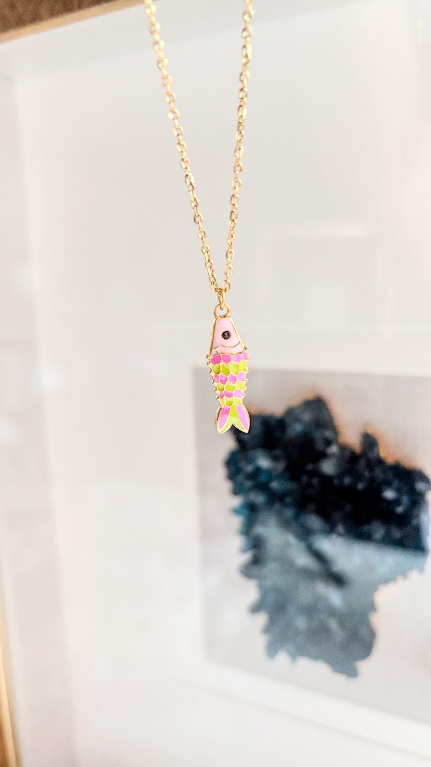 PINK FISH NECKLACE