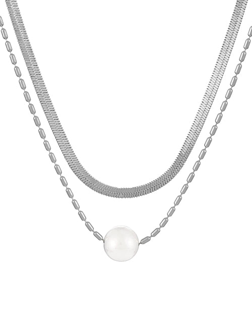 Silver Pearl Necklace