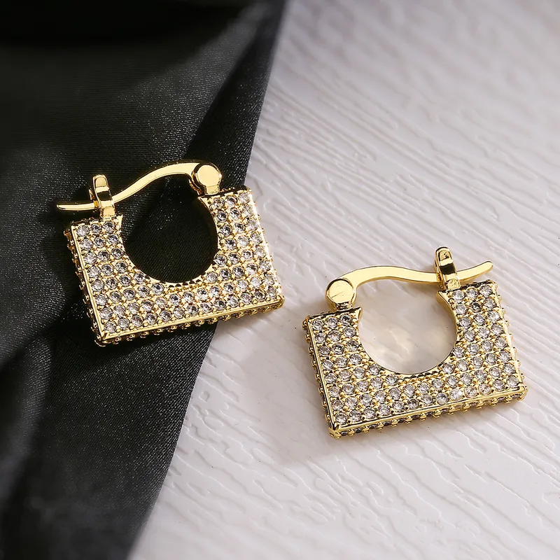 Square Full Zirconium Earrings