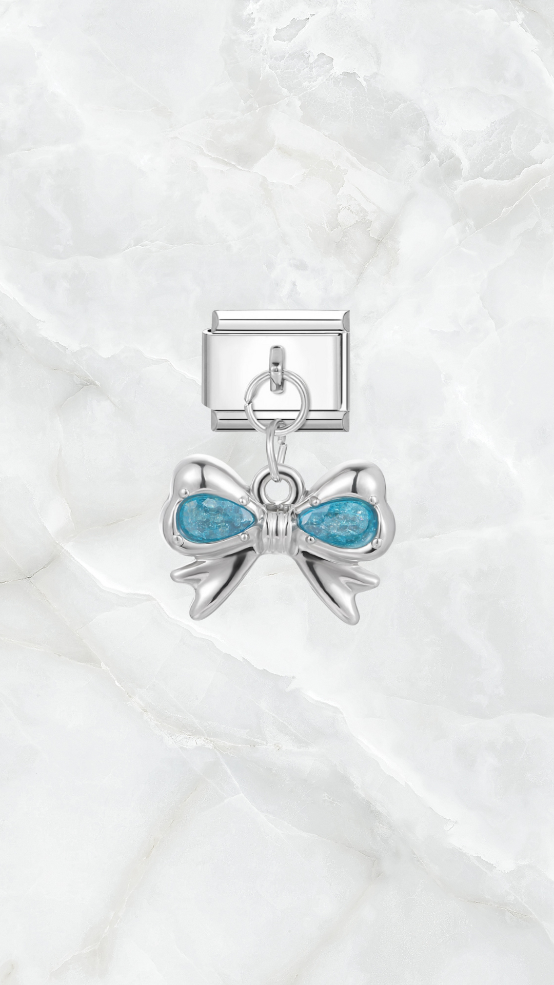 Blue Bow Charm Bracelet